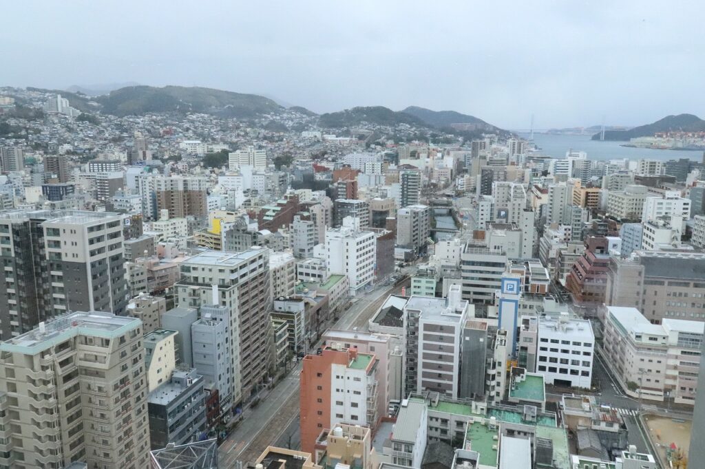 19階からの長崎市の景色